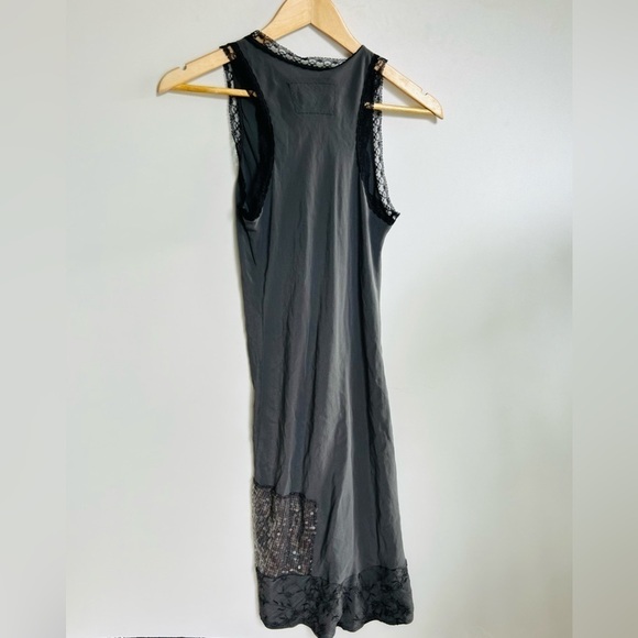 Please 100% silk made in Italy slip on dress with sequins and lace - Picture 4 of 11